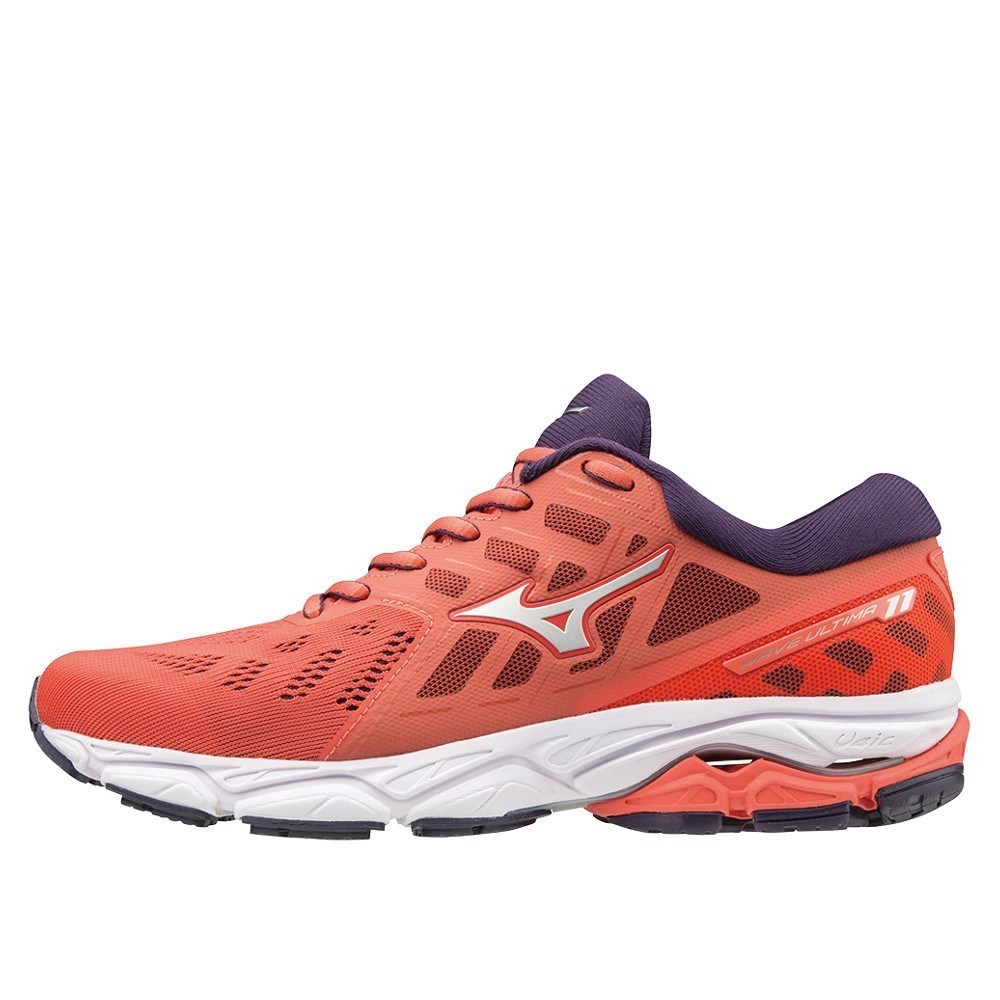Mizuno wave ultima 11 womens running shoes trainers red cushioned 