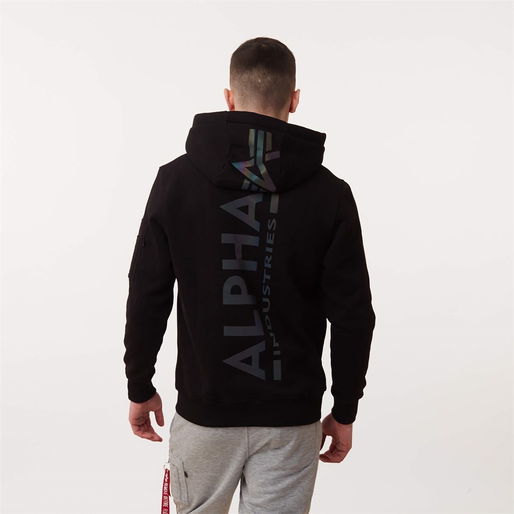 Sweatshirts Alpha Industries Back Print Hoody Rainbow Reflective • shop