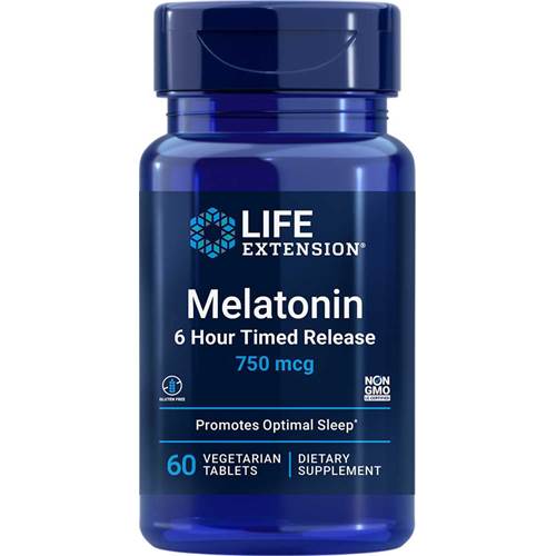 Dietary supplements Life Extension Melatonin 6 Hour Timed Release 750 Mcg